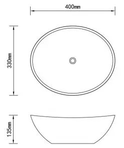 vidaXL Luxury Ceramic Basin Oval-shaped Sink White 40 x 33 cm