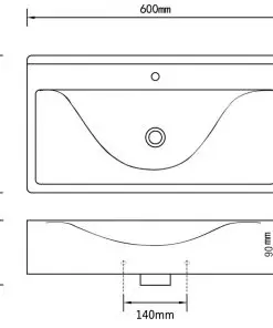 vidaXL Luxury Ceramic Basin Rectangular Sink White with Faucet Hole
