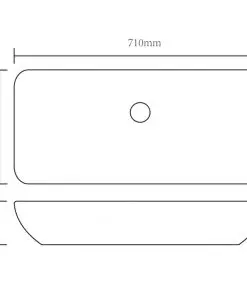 vidaXL Luxury Ceramic Basin Rectangular Sink White 71 x 39 cm