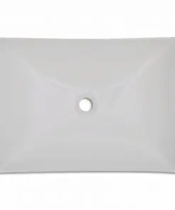 vidaXL Bathroom Ceramic Porcelain Sink Art Basin White High Gloss