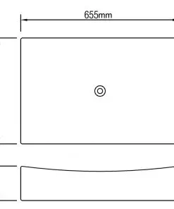 vidaXL Bathroom Ceramic Porcelain Sink Art Basin White High Gloss