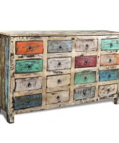 vidaXL Reclaimed Cabinet Solid Wood Multicolour with 16 Drawers