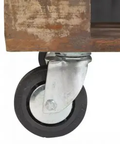 vidaXL Coffee Table with 4 Wheels Reclaimed Wood