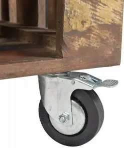 vidaXL Coffee Table with 4 Wheels Reclaimed Wood