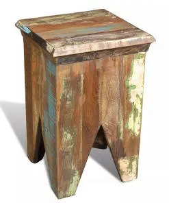vidaXL Stool Solid Reclaimed Wood