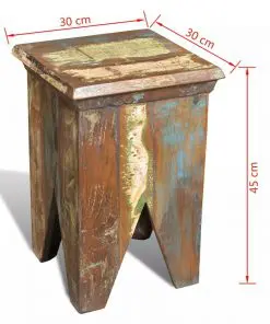 vidaXL Stool Solid Reclaimed Wood