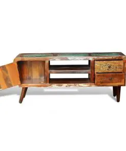 Reclaimed Wood TV Cabinet 1 Door 2 Drawers