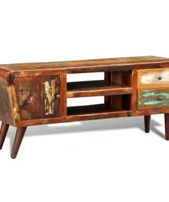 Reclaimed Wood TV Cabinet 1 Door 2 Drawers