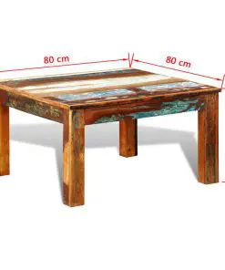 vidaXL Coffee Table Square Reclaimed Wood