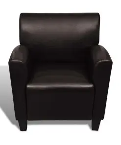 vidaXL Sofa Chair Dark Brown Faux Leather