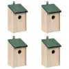 Bird House Nesting Box Wood 4 pcs