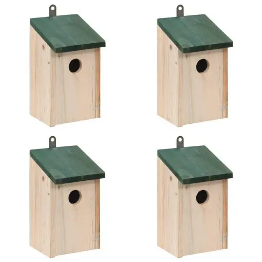 Bird House Nesting Box Wood 4 pcs