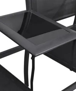 vidaXL 2 Seater Garden Bench 131 cm Steel and Textilene Black