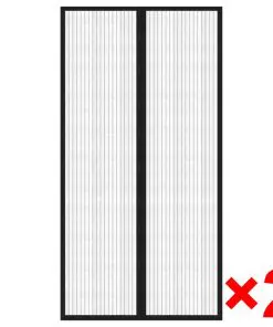 vidaXL Insect Door Curtain 210 x 100 cm 2 pcs Magnet Black