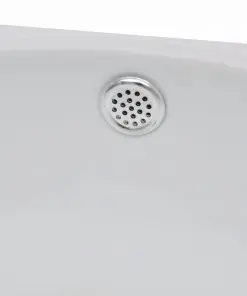 vidaXL Ceramic Sink Basin Faucet & Overflow Hole Bathroom White