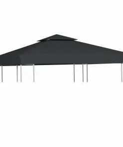 Water-proof Gazebo Cover Canopy 310 g / m² Dark Grey 3 x 3 m