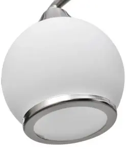 Ceiling Lamp with Glass Shades on Waving Rail for 3 E14 Bulb