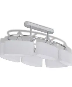 Ceiling Lamp with Ellipsoid Glass Shades for 6 E14 Bulbs