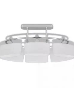 Ceiling Lamp with Ellipsoid Glass Shades for 6 E14 Bulbs
