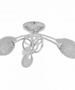 Ceiling Lamp with White Acrylic Crystal Shades for 3 G9 Bulb