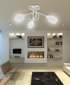 Ceiling Lamp with White Acrylic Crystal Shades for 3 G9 Bulb