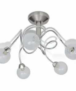 Ceiling Lamp with Round Glass Shades for 5 G9 Bulbs