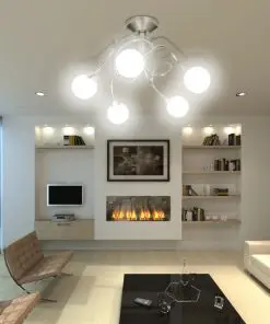 Ceiling Lamp with Round Glass Shades for 5 G9 Bulbs