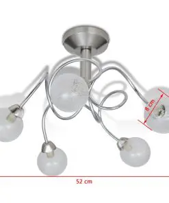 Ceiling Lamp with Round Glass Shades for 5 G9 Bulbs