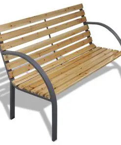 vidaXL Garden Bench 120 cm Wood and Iron