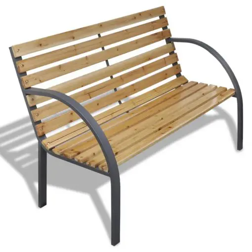 vidaXL Garden Bench 120 cm Wood and Iron