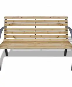 vidaXL Garden Bench 120 cm Wood and Iron