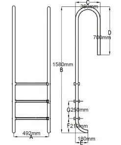 vidaXL Pool Ladder 3 Steps Stainless Steel 120 cm