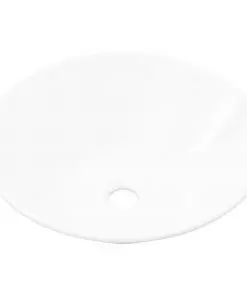 vidaXL Bathroom Porcelain Ceramic Sink Art Basin Bowl White