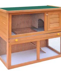 Outdoor Rabbit Hutch Small Animal House Pet Cage 1 Door Wood