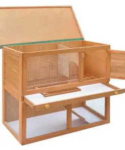 Outdoor Rabbit Hutch Small Animal House Pet Cage 1 Door Wood