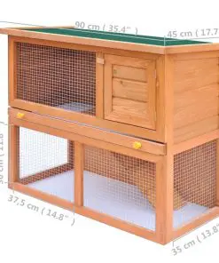 Outdoor Rabbit Hutch Small Animal House Pet Cage 1 Door Wood