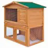 Outdoor Rabbit Hutch Small Animal House Pet Cage 3 Doors Wood