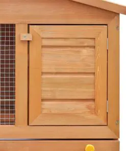 Outdoor Rabbit Hutch Small Animal House Pet Cage 3 Doors Wood