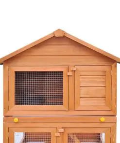 Outdoor Rabbit Hutch Small Animal House Pet Cage 3 Layers Wood
