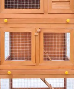 Outdoor Rabbit Hutch Small Animal House Pet Cage 3 Layers Wood