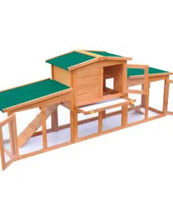 Large Rabbit Hutch Small Animal House Pet Cage with Roofs Wood