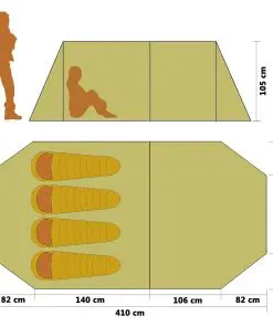 Camping Tent 4 Persons Navy Blue/Green