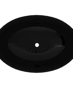 vidaXL Luxury Ceramic Basin Oval-shaped Sink Black 40 x 33 cm