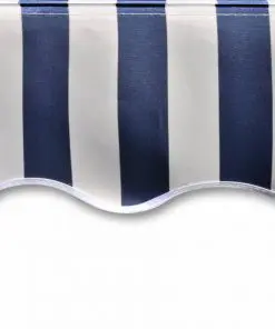 vidaXL Awning Top Sunshade Canvas Blue & White 3 x 2.5m