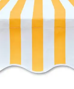 vidaXL Awning Top Sunshade Canvas Yellow & White 3 x 2.5 m