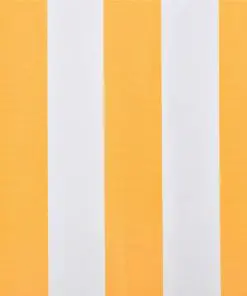 vidaXL Awning Top Sunshade Canvas Yellow & White 4 x 3 m