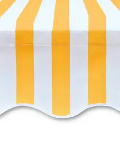 vidaXL Awning Top Sunshade Canvas Yellow & White 4 x 3 m