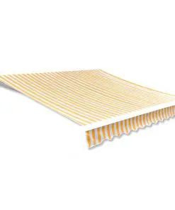 vidaXL Awning Top Sunshade Canvas Yellow & White 6 x 3 m