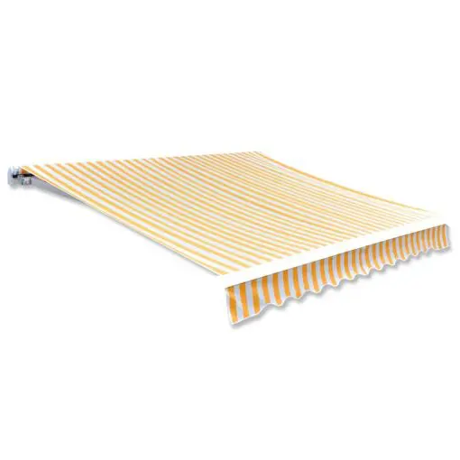 vidaXL Awning Top Sunshade Canvas Yellow & White 6 x 3 m