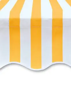 vidaXL Awning Top Sunshade Canvas Yellow & White 6 x 3 m